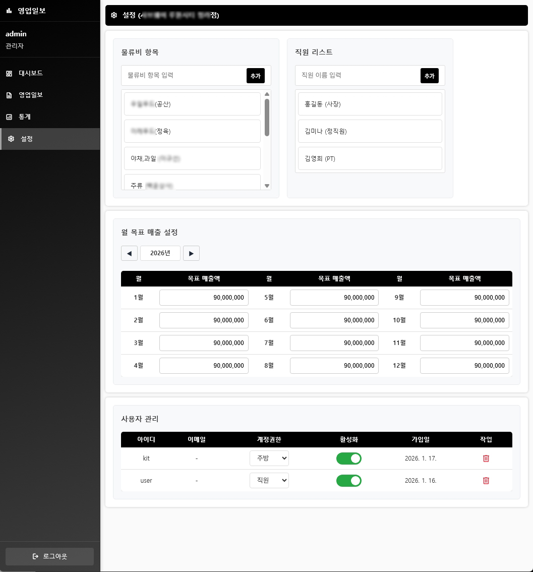 영업일보 관리 시스템